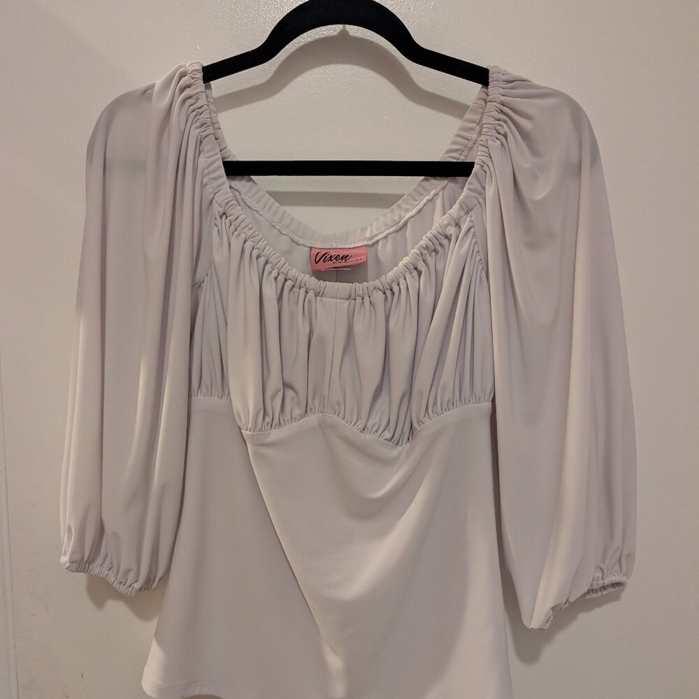 Vixen Peasant Blouse – White – Medium